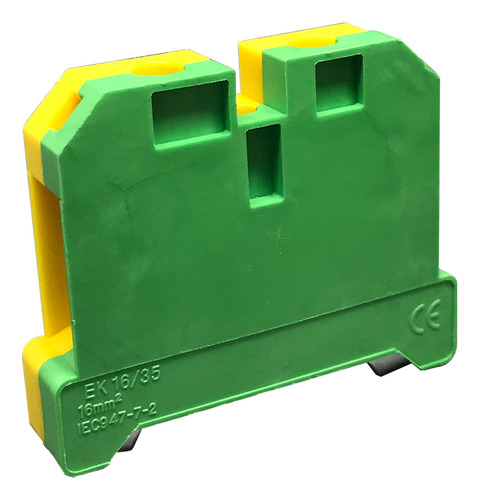 Kit 3un Borne Sak Terra 16mm Trilho Din Verde/amarelo