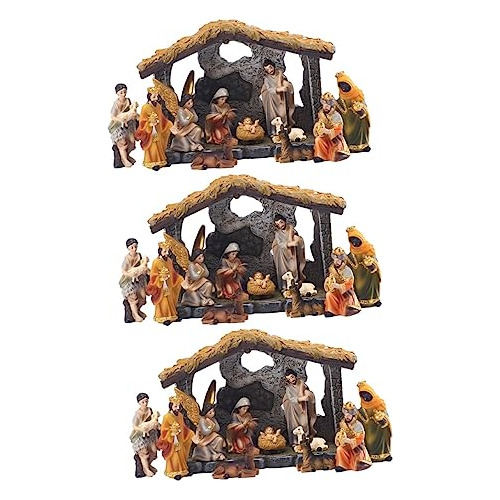 Belen Navideño Resina 3 Sets Miniatura Adorno Mesa Regalo