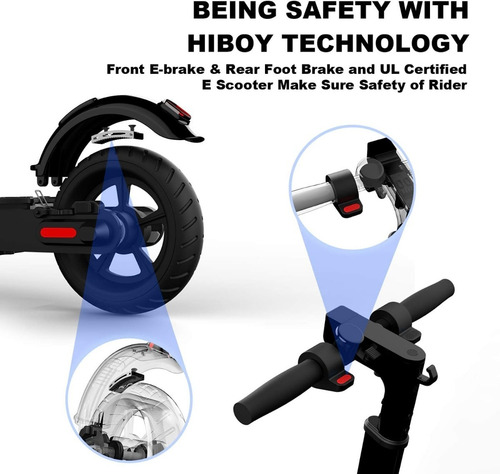 Scooter Electrico Para Adolecentes Color Negro Marca Hiboy