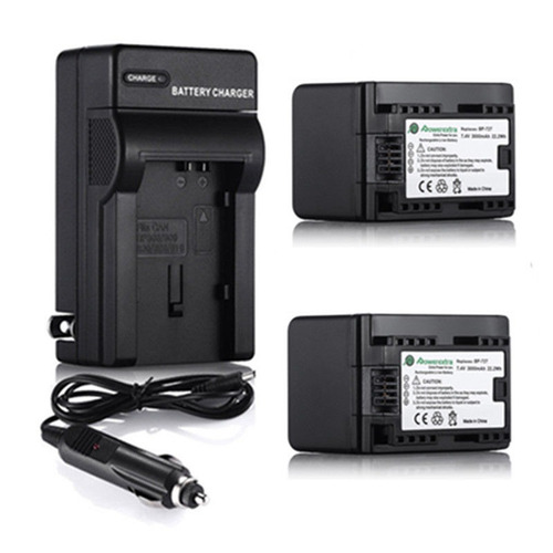 Batería De Bp-727 2 X 3000mah + Cargador Para Canon Vixia Hf