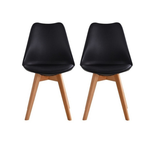 Imagen 4 de 4 de Silla de comedor Begônia Tulip, estructura color negro, 2 unidades