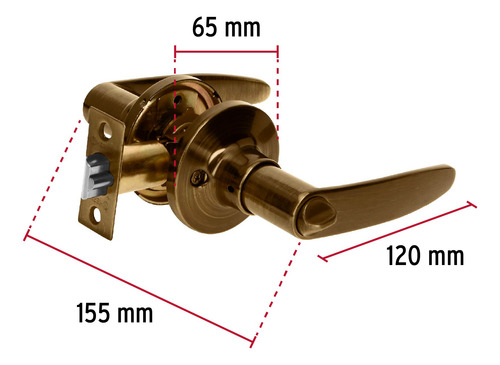 Cerradura Con Manija Hermex Para Recamara Bronce Cema-2r
