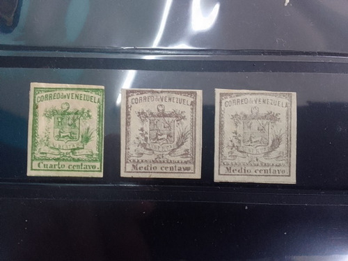 Estampillas De Venezuela 1863 Cuarto De Real Medio Centavo