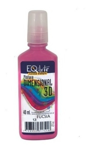 Pintura Dimensional Eq Arte Glitter 40cc X1 Unidad