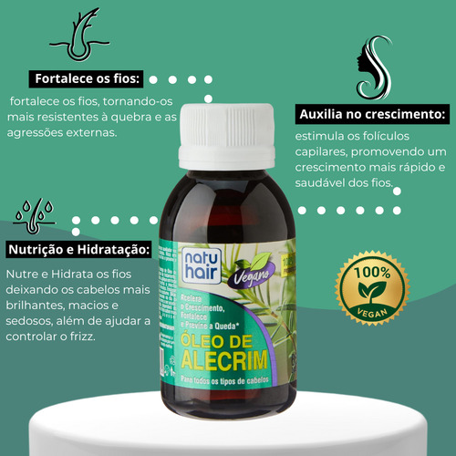 Kit Terapia Capilar Natuhair Óleo De Coco + Rícino + Alecrim