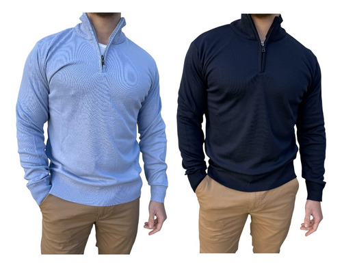 Sweater Hombre Medio Polera Importado Pack X 2 Cierre