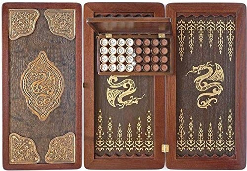 Gran Backgammon Oro Dragon2 Juego De Mesa Madera