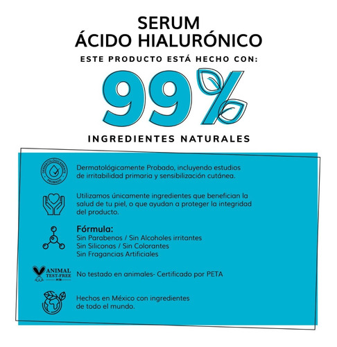 Imagen 5 de 8 de Serum Ácido Hialurónico Facial+vitamina B5+extracto Azafran