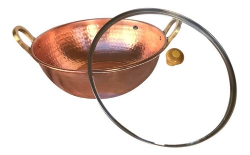 Tacho De Cobre Com Tampa De Vidro 1/2 Litro