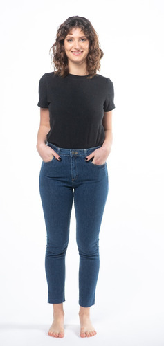 Jean Chupin Al Cuerpo Tiro Alto Color Azul Mujer - Mizu