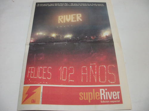 Suple Ole Reviposter  River 102 Años / 1901 - 2003