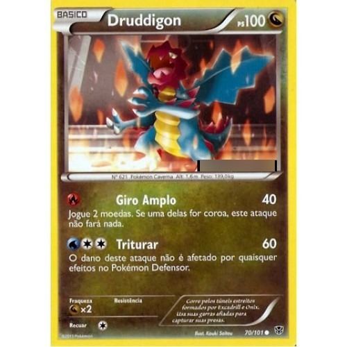 2x Druddigon Pokémon Dragão Comum 70/101 - Pokemon Card Game