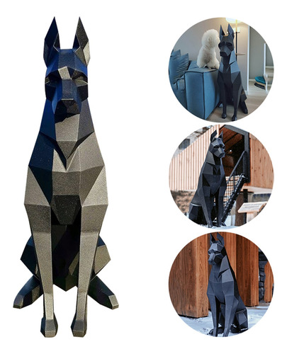 Escultura De Perro Doberman En 3d, 100cm De Alto