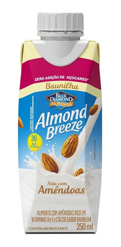 Bebida Vegetal Almond Breeze Zero Açúcar Baunilha 250ml