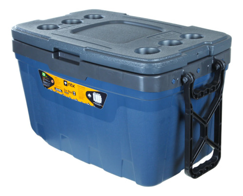 Caixa Termica Ice Box Cooler 54l C/rodas (cinza/azul) - Ntk