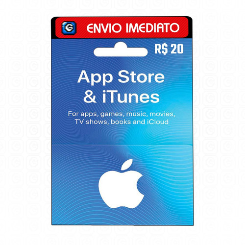 Cartão Gift Card App Store R$ 20 Reais - Itunes Apple Brasil