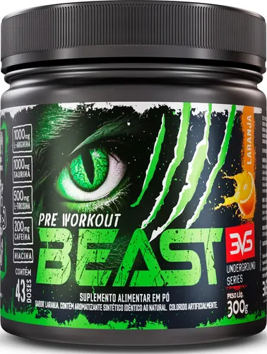 Pré-treino Beast 300g Sabor: Laranja - Ultra Concentrado - Promove Vasodilatação, Recuperação Energética, Aumento de Óxido Nítrico, Desintoxicação e Melhora de Concentração e Foco — R$ 53,81 em Mercado Livre, 51% OFF