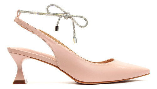 Slingback Couro Rosa Salto Baixo Cecconello 2256003-3