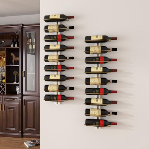 Porta Botellas De Vino De Pared B4life Gold Para 9 Botellas