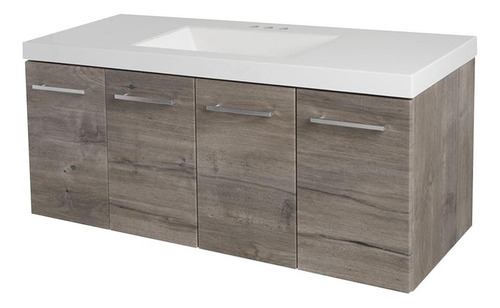 Mueble Para Baño Stella 123.2 X 47.6 X 56.5 Cm Lavabo Blanco Mueble Gris