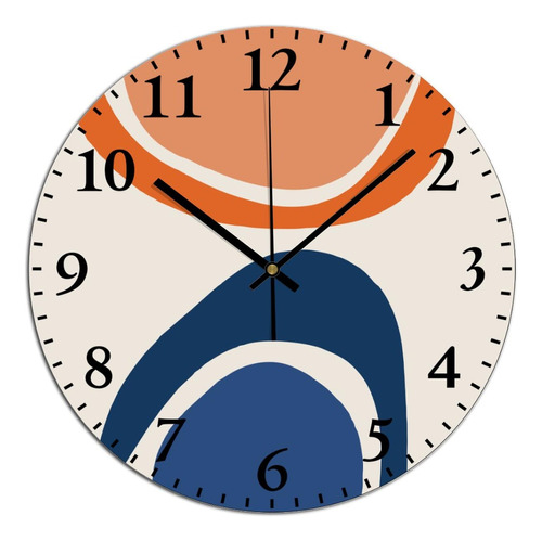 Aroggeld Reloj Pared Forma Abstracta Redondo Naranja Quemado