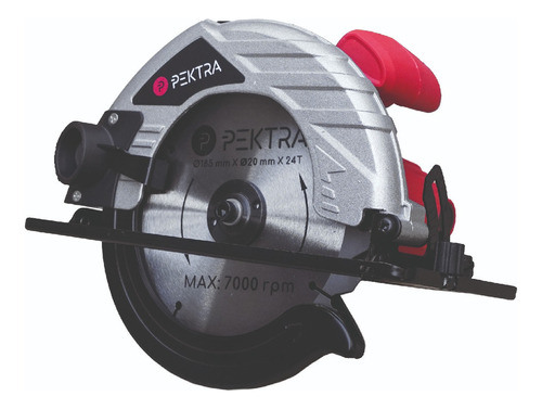 Sierra Circular Disco 185 Mm Pektra 4500 Rpm 1500w Madera Color Rojo Frecuencia 50 Hz