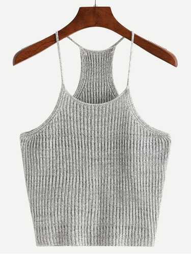 Croptop Tejido Gris Shein