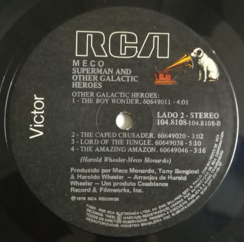 Lp Meco Superman And Other Galactic Heroes 1979 Rca -1048108 (Usado)