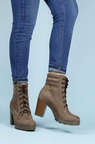 Botines Para Dama De Tacón Alto Con Cordones Elegantes