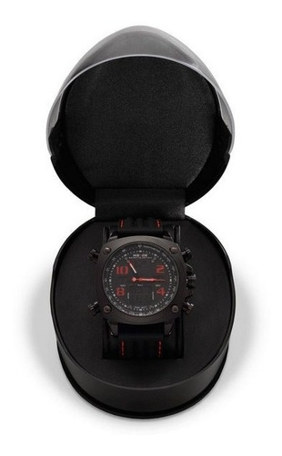Relógio Masculino Weide Anadigi - Preto E Vermelho