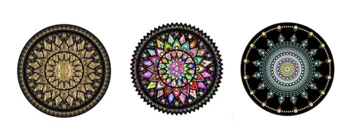 comprar Trio De Quadros Mandala Decorativo De Parede Enfeites 30x30