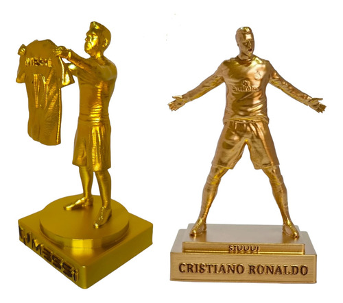 Leo Messi + Cristiano Ronaldo Figuras Decorativas 16 Cm