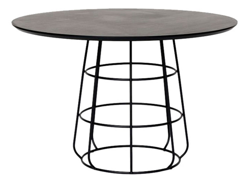 Mesa De Jantar Tampo Redondo 120cm Spirit Preto Adwt