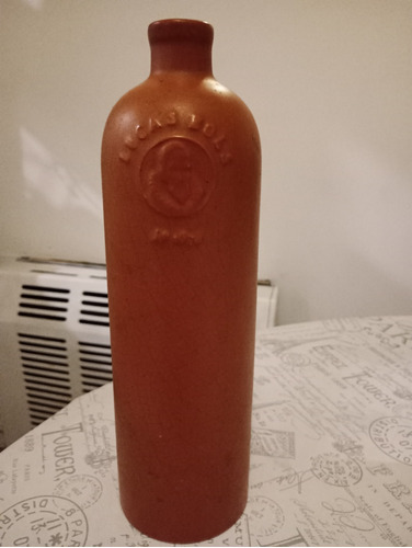 Antigua Botella De Ginebra Lucas Bols Cerámica Mate