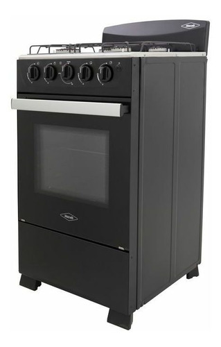 Imagen 2 de 5 de Estufa Haceb Romero 50-T gas natural 4 quemadores negra 120V puerta con visor