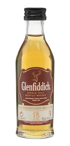 Miniatura Botellita Whisky Glenfiddich 15, 50ml Estampillada