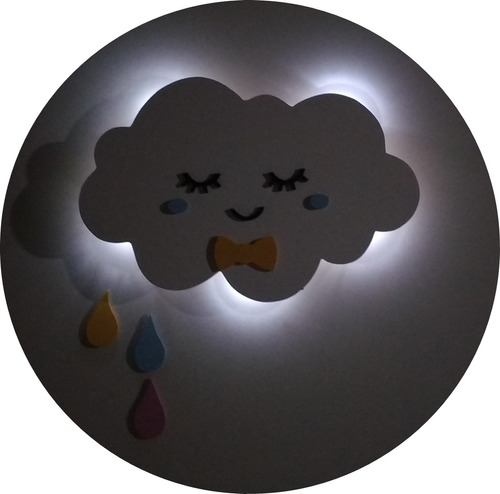 Nuvem Com Luz De Led E Gotinhas De Chuva Para Quarto Menino