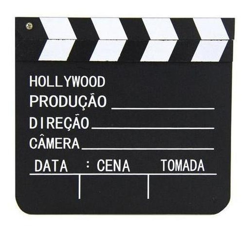 Claquete Filme Cinema Vídeos Decoração De Madeira 20x18,5cm