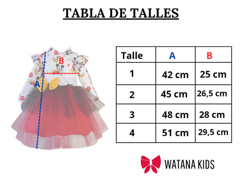 Disfraz Mickey Mouse Disney Manga Larga Tutu Bebe Rojo 4