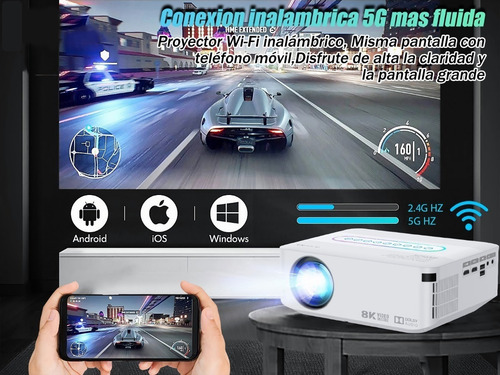 Proyector Led Android Wifi 8k Fullhd 1080p 8000lumens