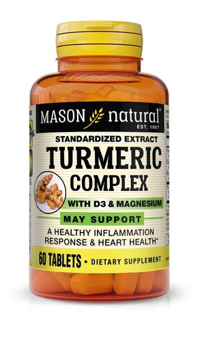 Mason Natural | Turmeric Complex D3 & Magnesium | 60 Tablets