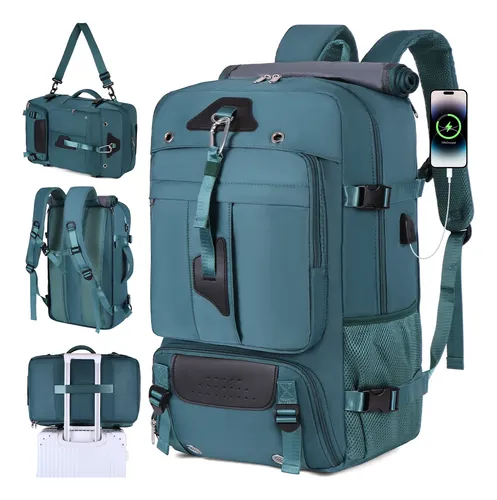 Mochila Masculina Viagem Grande Bolsa Sapato Notebook 17.3 Azul Pavão Geométrico