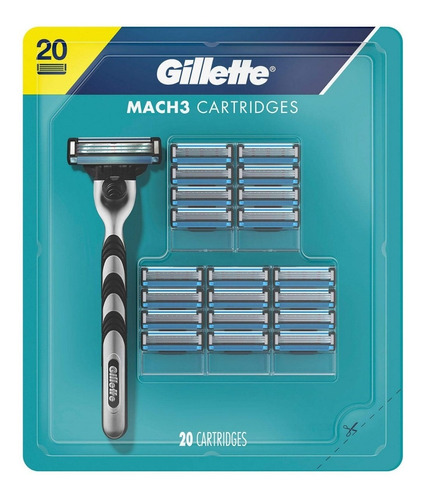 Gillette Repuesto Afeitadora Mach-3 Original 20 Unidades