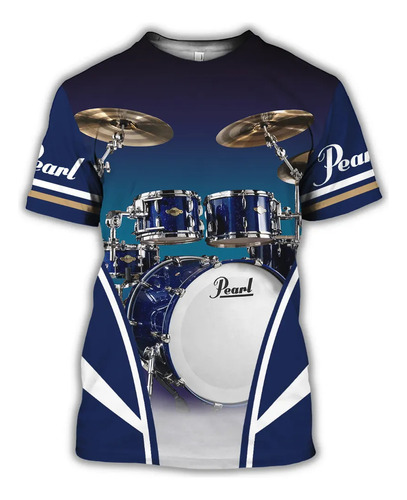 Camiseta Casual Com Estampa 3d Fashion Band Soul Drum