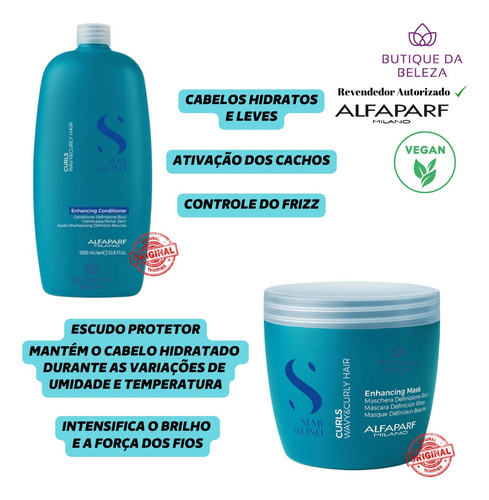 Shampoo E Máscara Alfaparf Sdl Curls - Cachos Sem Frizz