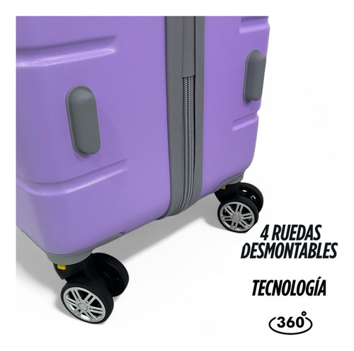 Set 2 Maletas Rígidas 26 Y 23 Pulgadas Con Ruedas Lila Rayas