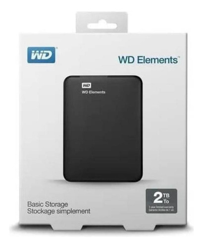 Imagen 4 de 5 de Disco duro externo Western Digital WD Elements Portable WDBU6Y0020BBK 2TB negro