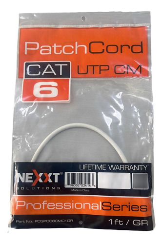 Cable De Red Ethernet Utp Cat6 De 0.30 Cm Nexxt