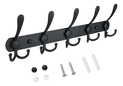 Ticonn Wall Coat Rack Cinco Ganchos Tri De Servicio Pesado A