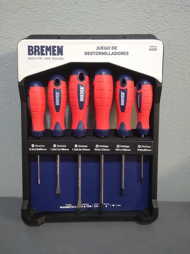 Juego De Destornilladores Bremen 6pzs Brm6230 Imantados Mm